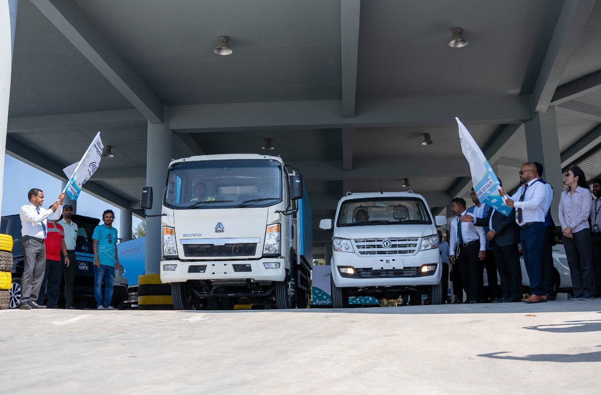 Some of the specialized vehicles handed over to WAMCO being flagged off on the move on the road