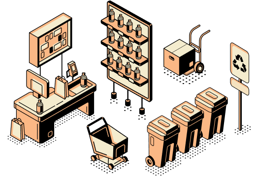 Illustration of a garbage processing operation