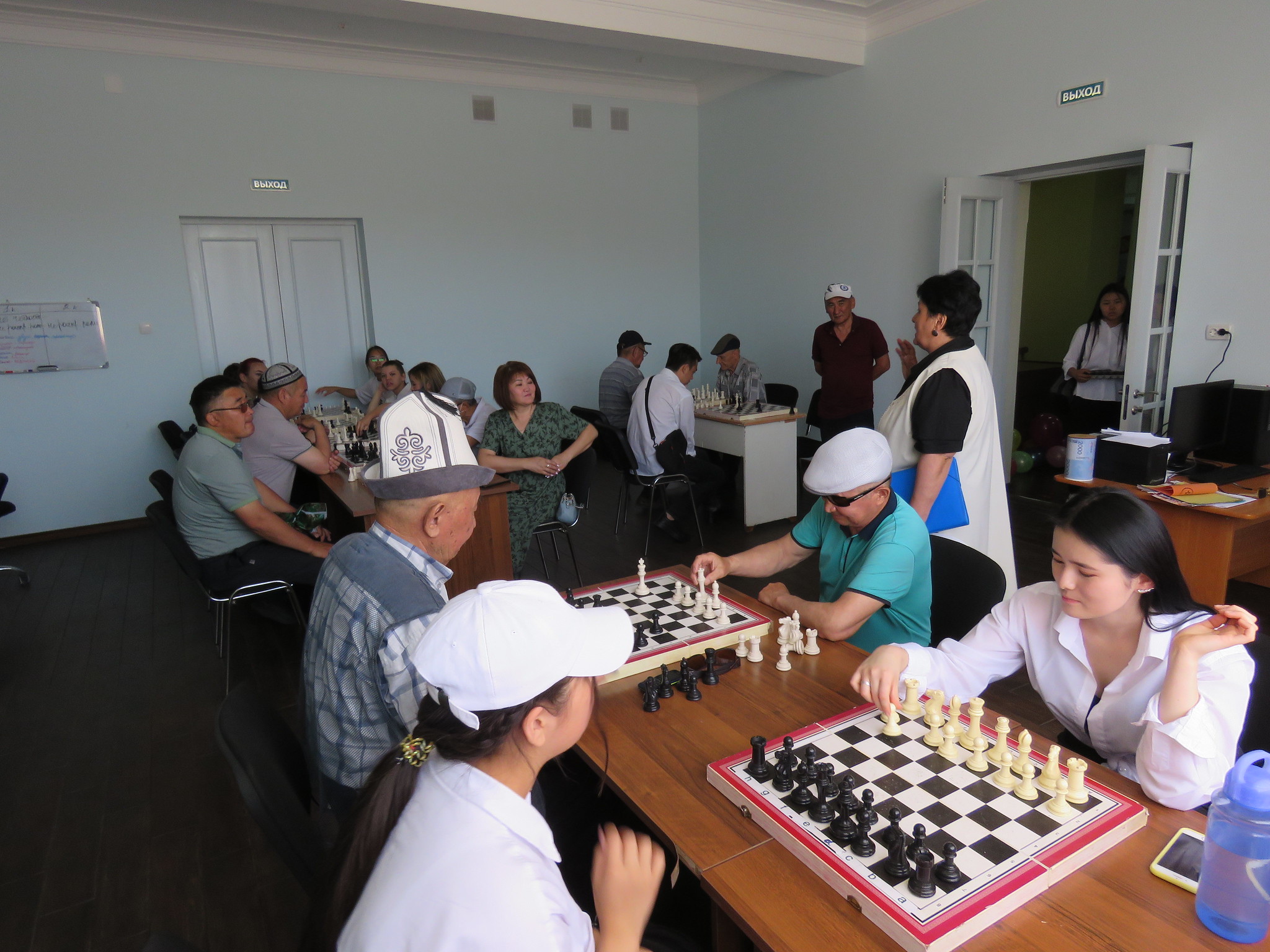 Citizens playing a game at the community center