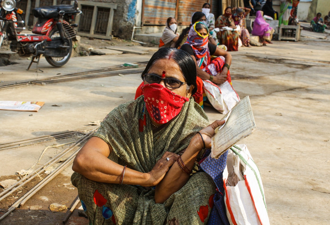 People waiting in a queue for government services