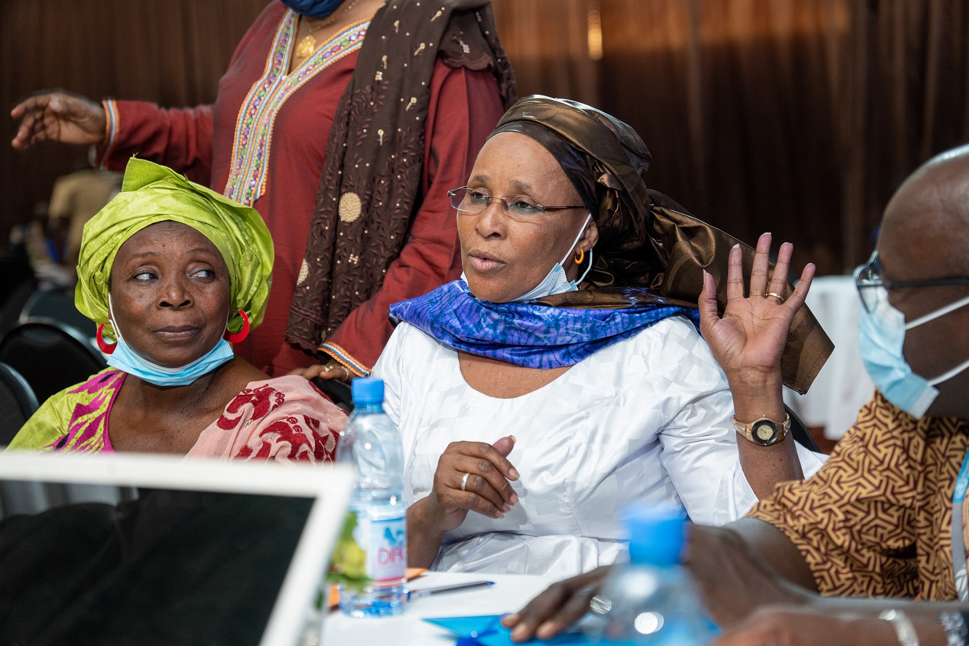 A woman speaks during National Consultations on the environment in Mali.