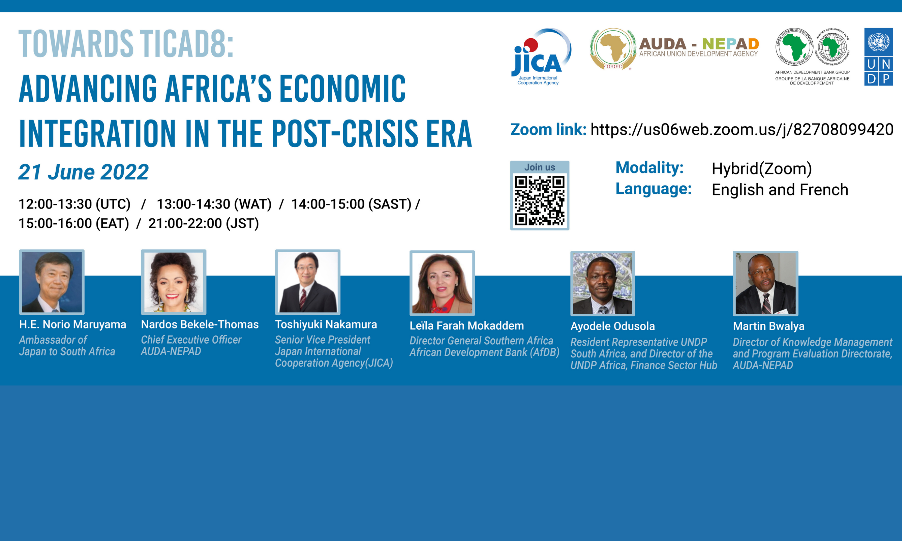 The high-level event to discuss the path for African economic integration and how TICAD8 can help. 