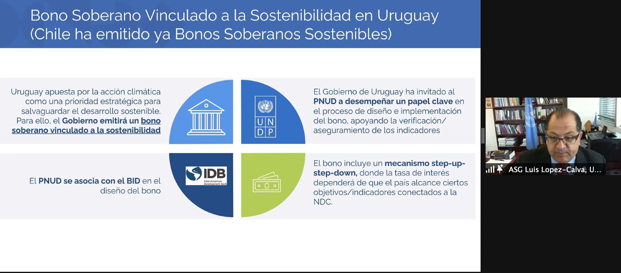 Presentación de Luis Felipe López-Calva sobre Bono Soberano Vinculado a la Sostenibilidad en Uruguay
