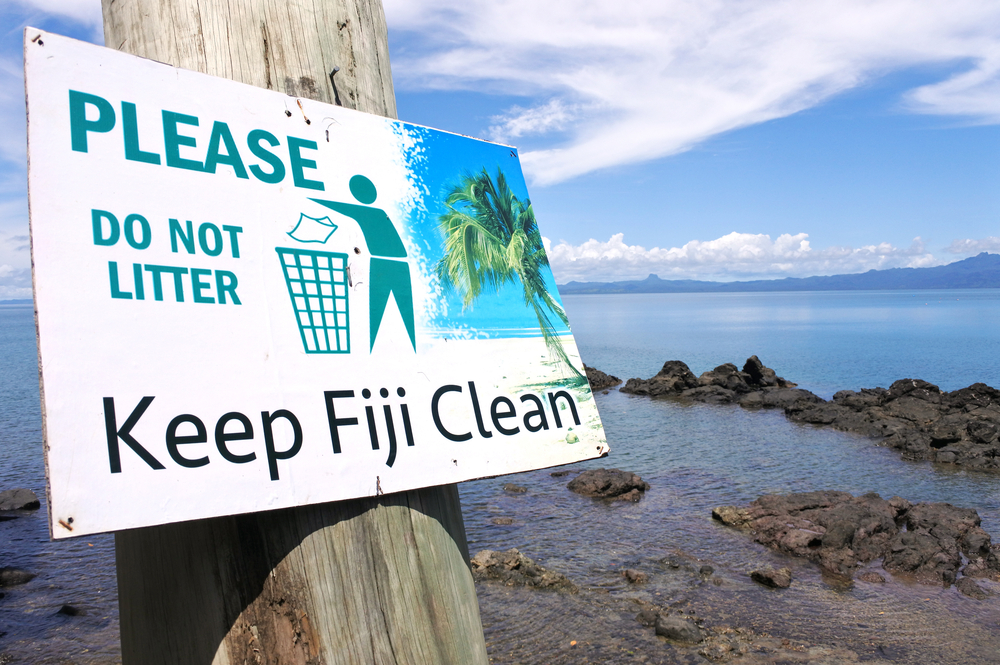 sign keep Fiji clean