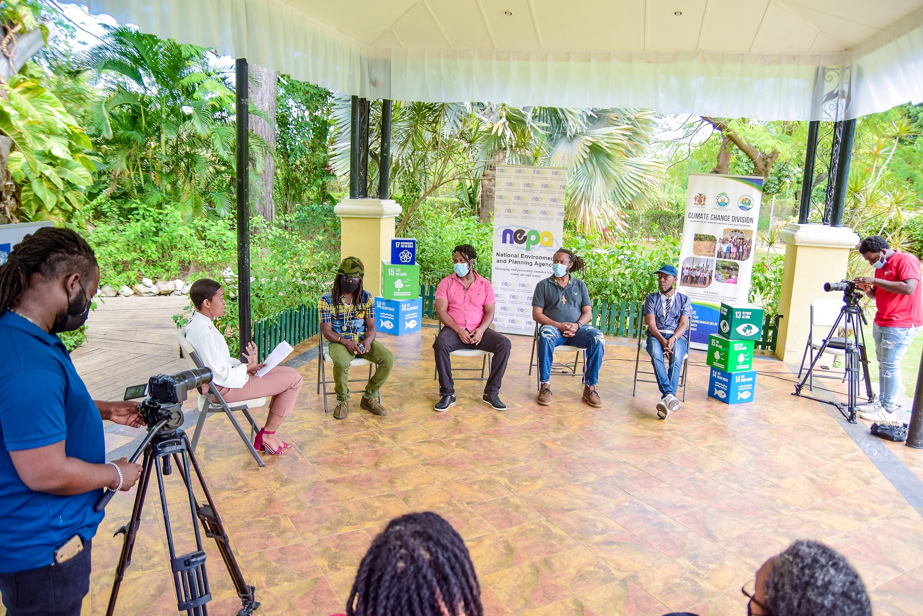 Local artistes being interviewed for climate change feature
