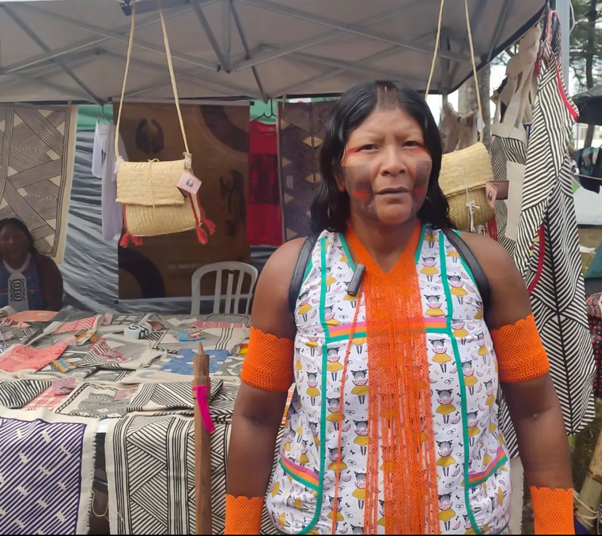 Xikrin people of Brazil sell artisanal goods