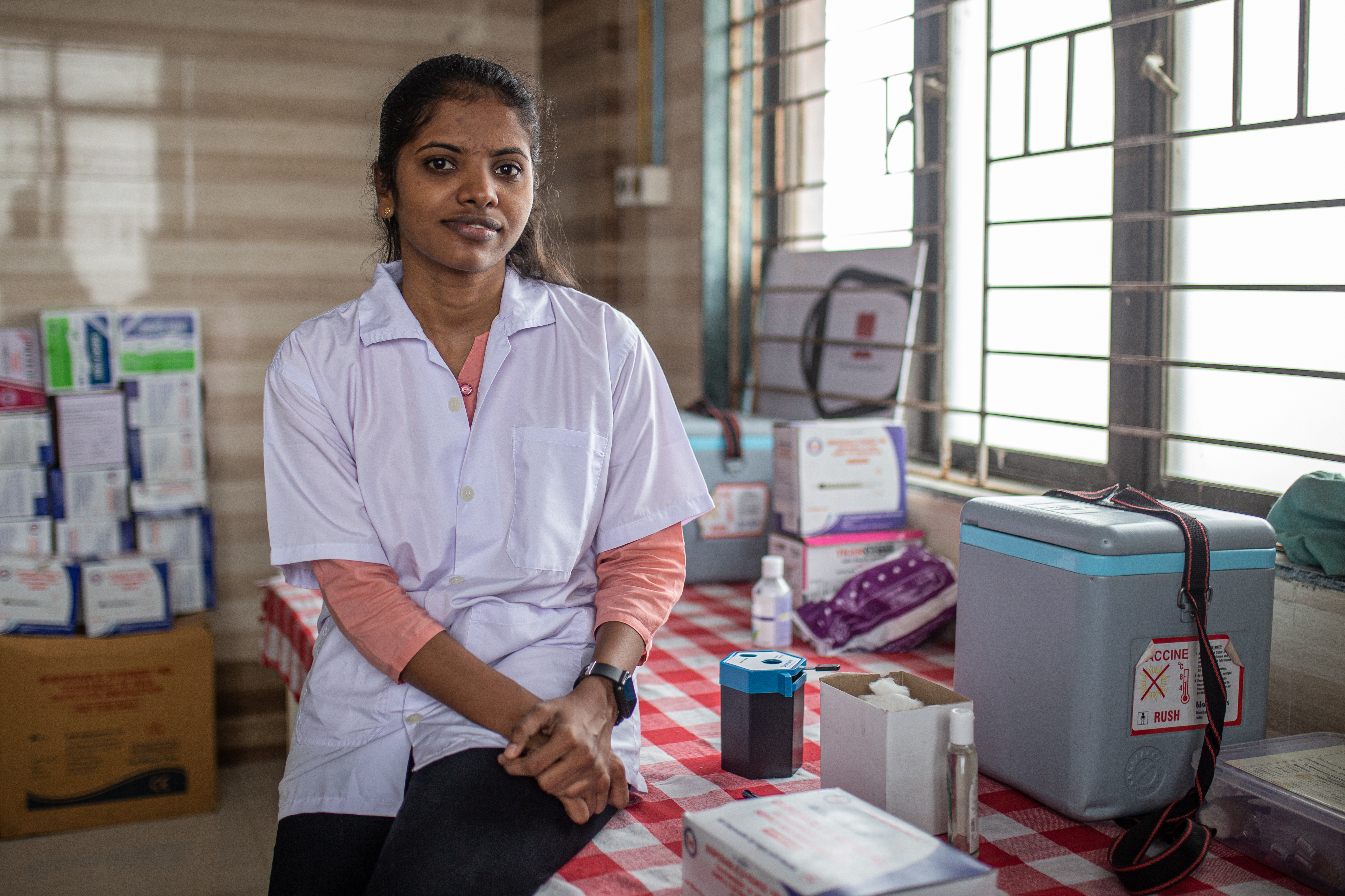 Ankita an Auxiliary Nurse Midwife at the Primary Healthcare Centre in Maharashtra Nagar, Mumbai