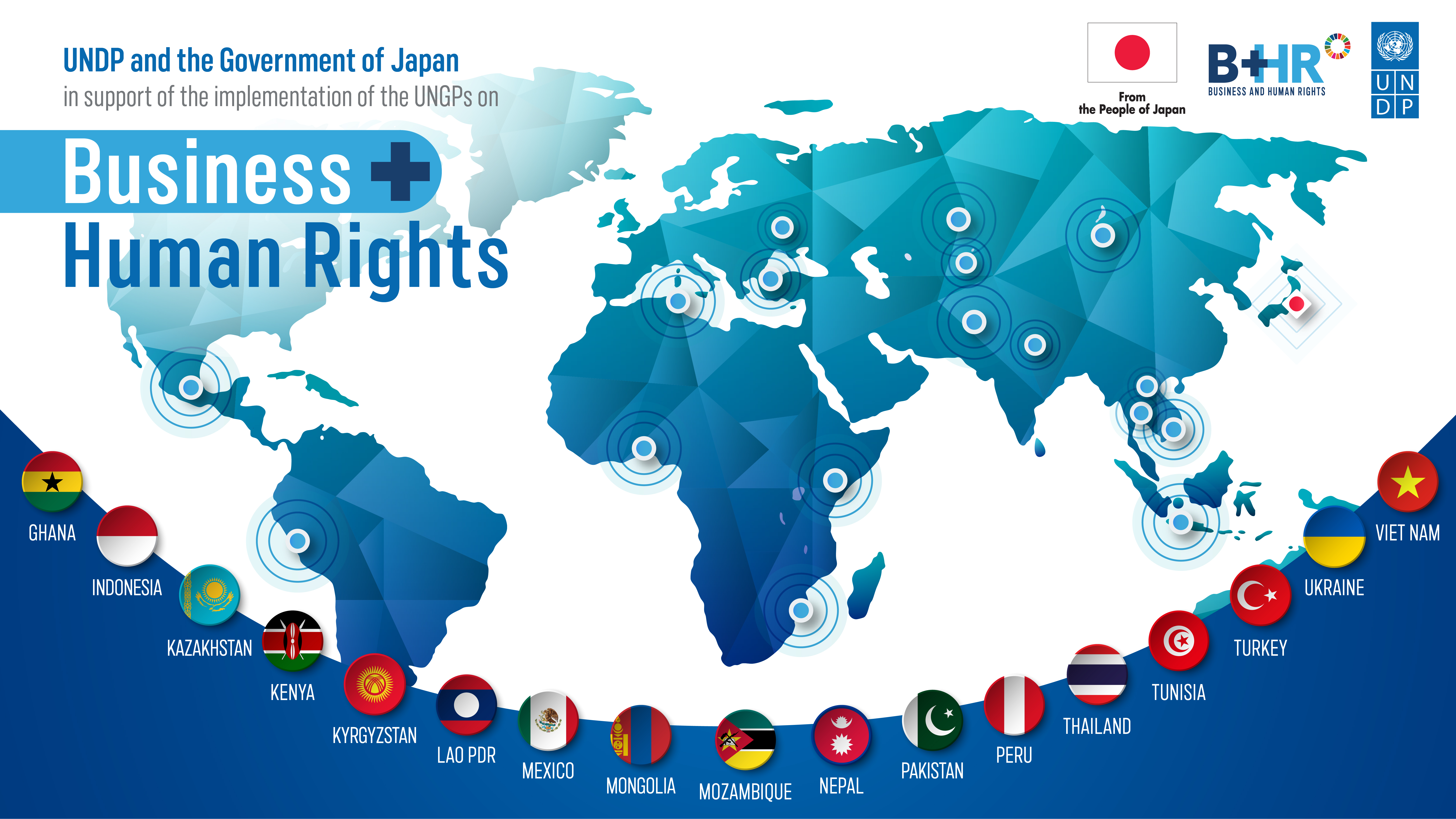 Countries under the Japan-funded B+HR project