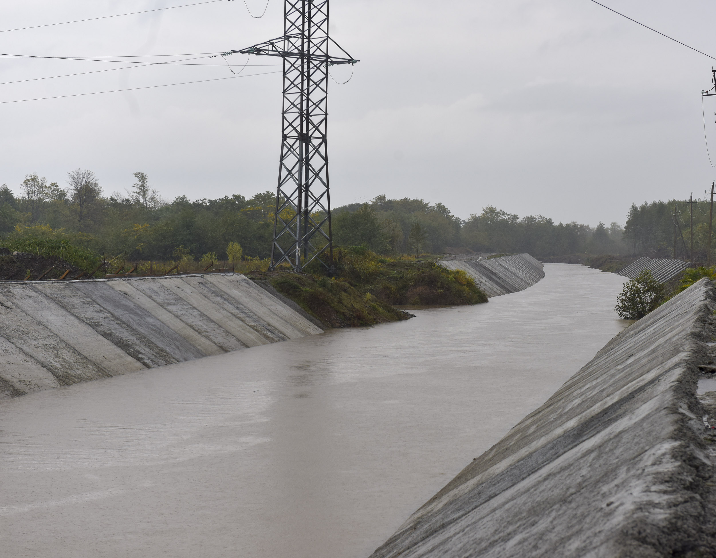 A flood protection channel at Achkva River 