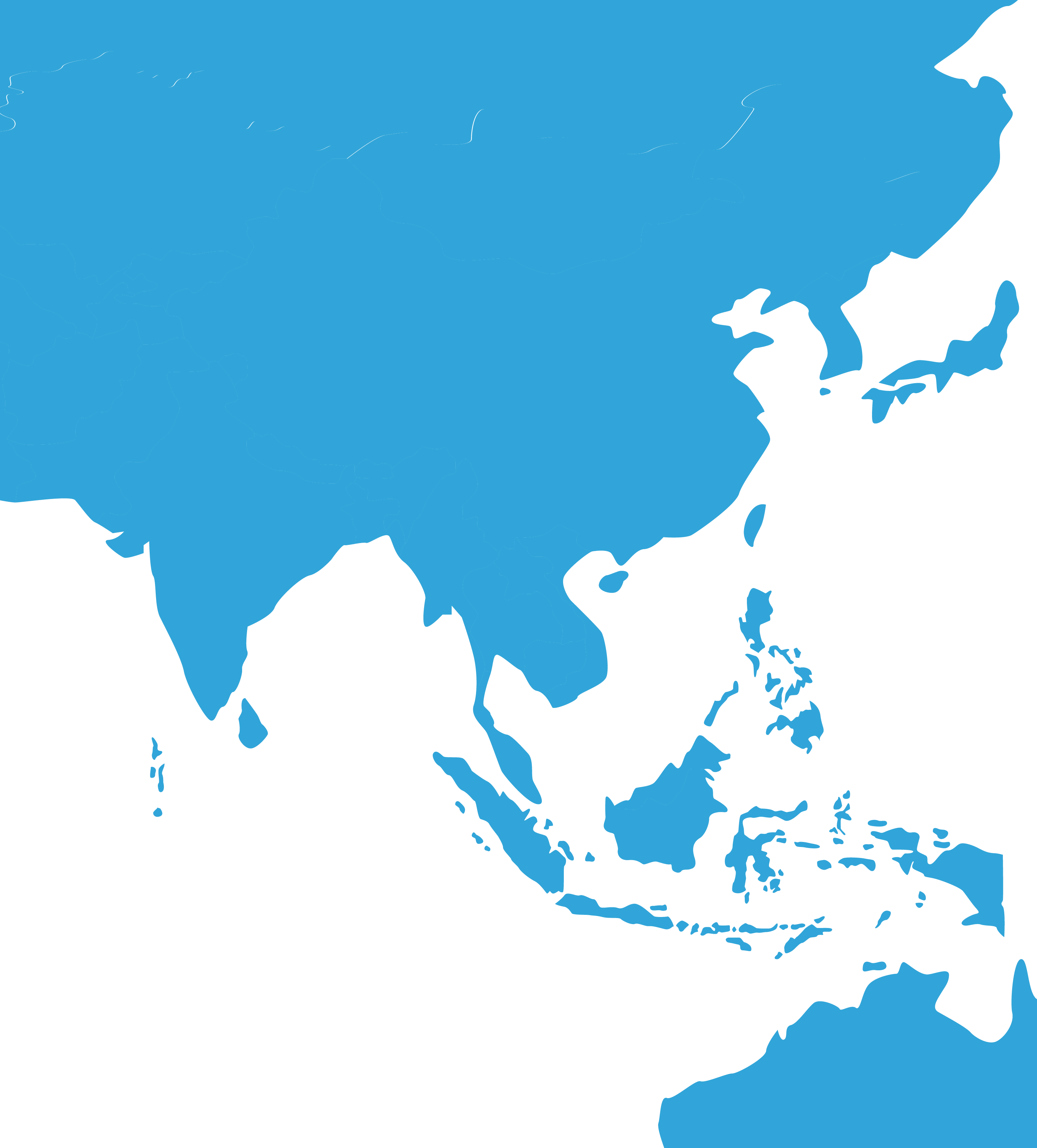 Map of Asia without borders