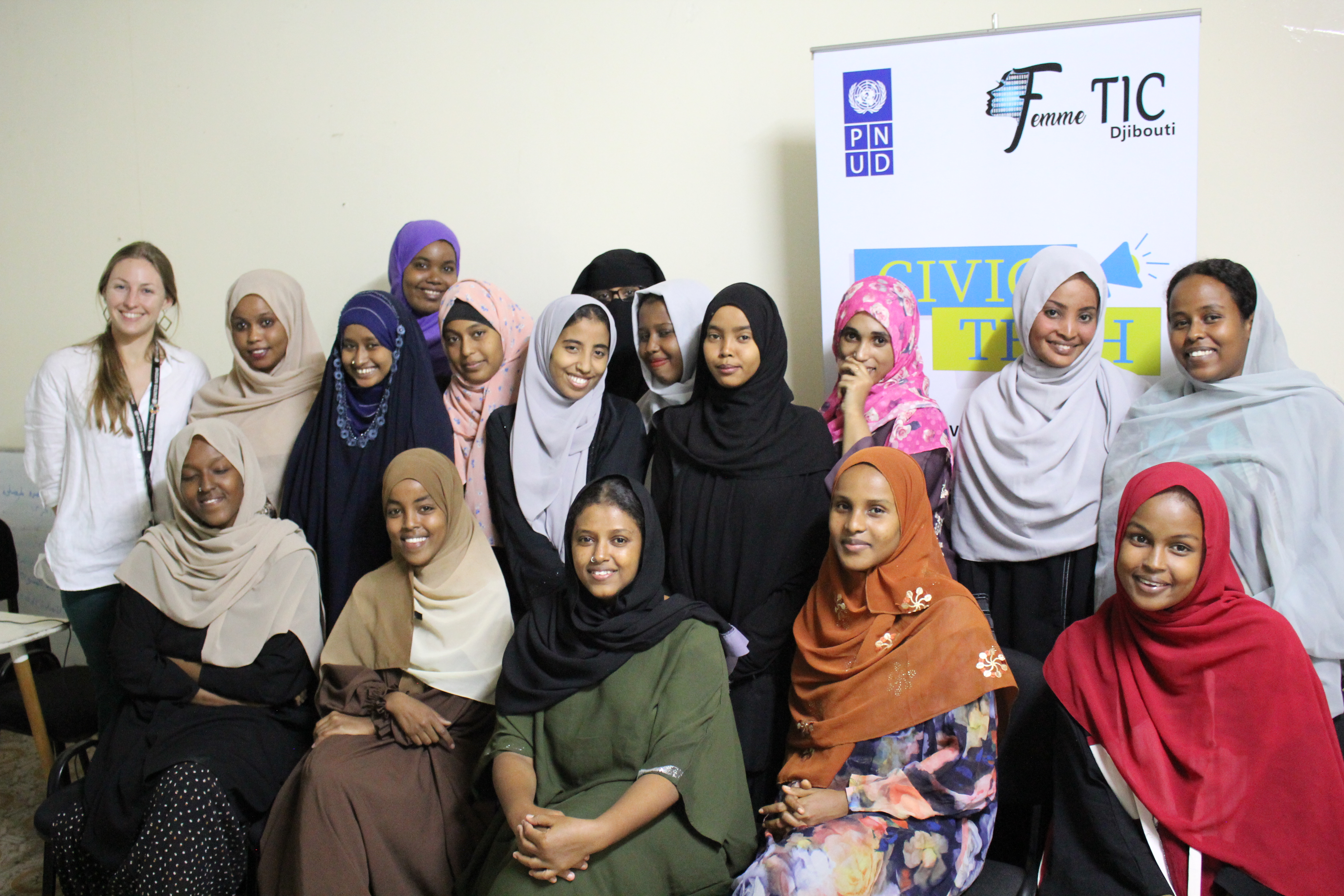 Les jeunes filles de la Cohorte 3 de la formation "Civic Tech" à Djibouti