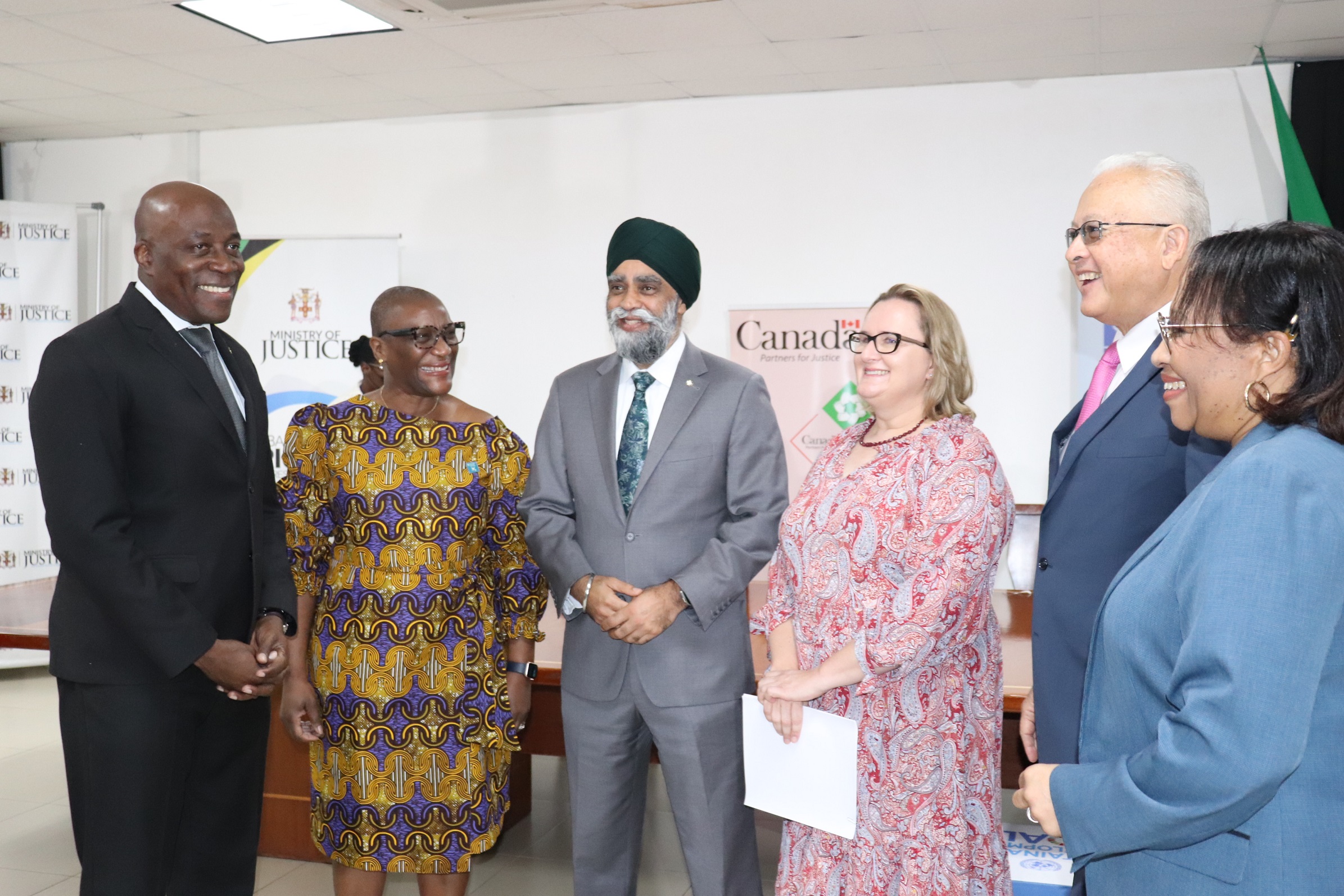 Canada Government officials with Minister of Justice of Jamaica and UNDP