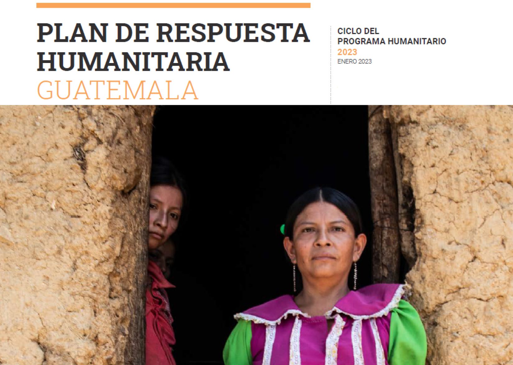 Portada del Plan de Respuesta Humanitaria Guatemala 2023