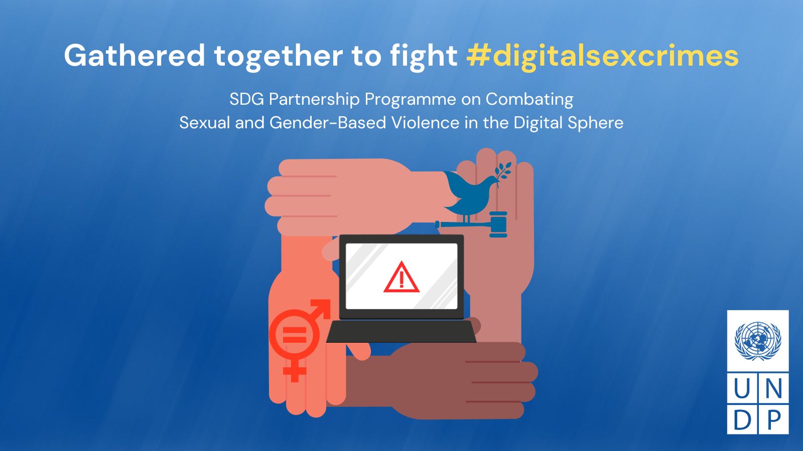 Illustration to represent the 'SDG Partnership Programme on Combating Sexual and Gender-based Violence in the Digital Sphere'