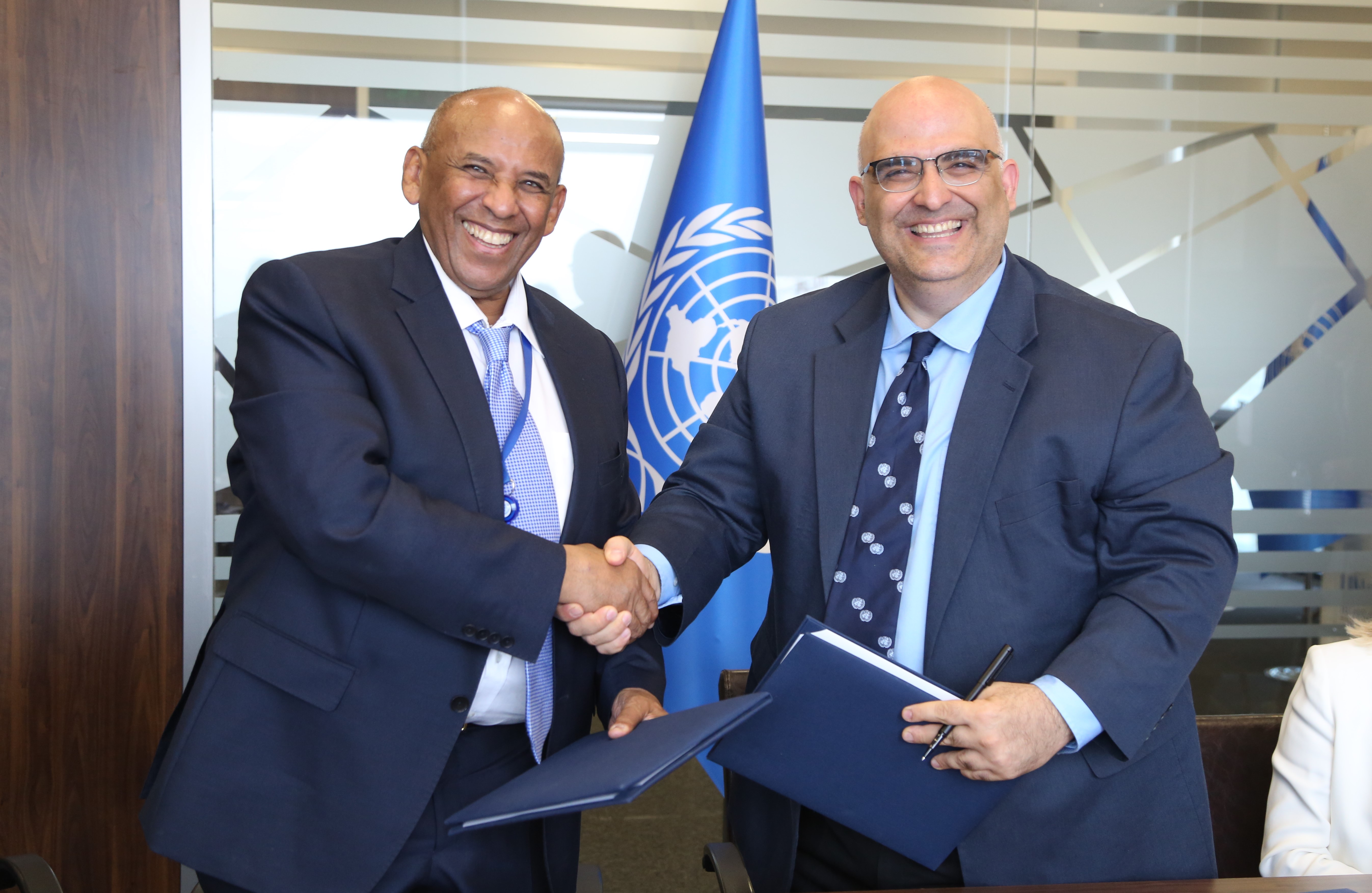 Director of UNDP ICPSD Mr. Sahba Sobhani and the Acting Managing Director of UNTB Dr. Taffere Tesfachew