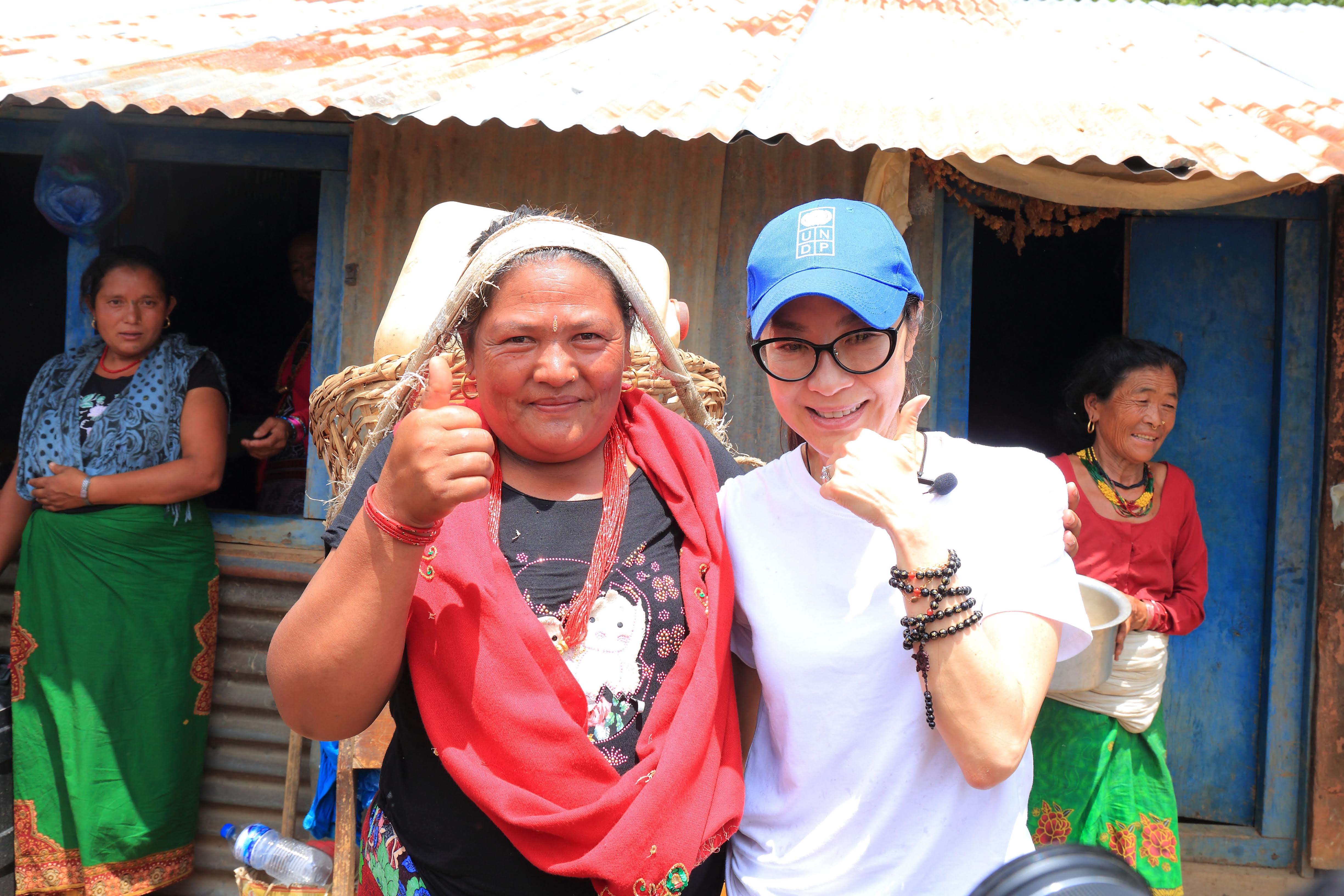 Oscar-winning actor and UNDP Goodwill Ambassador Michelle Yeoh visiting Nepal.