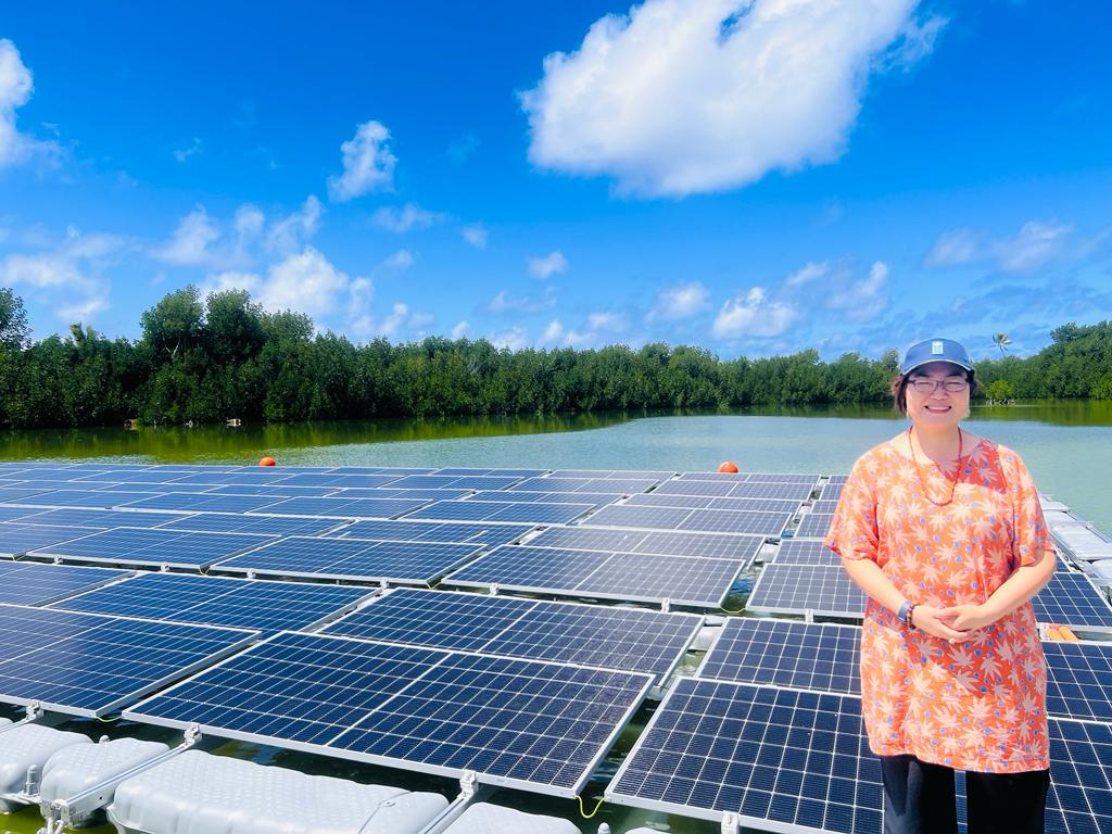 Floating solar panel site Tuvalu