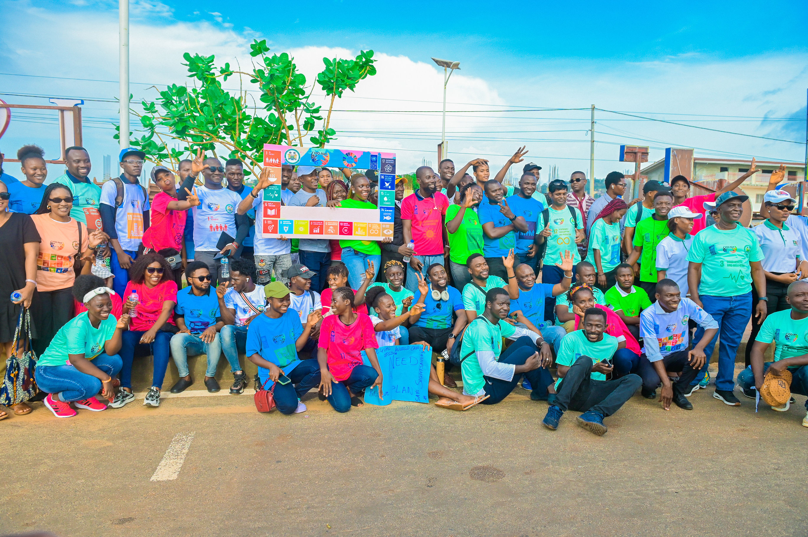A group photo of some participants at the SDGs Street Carnival 