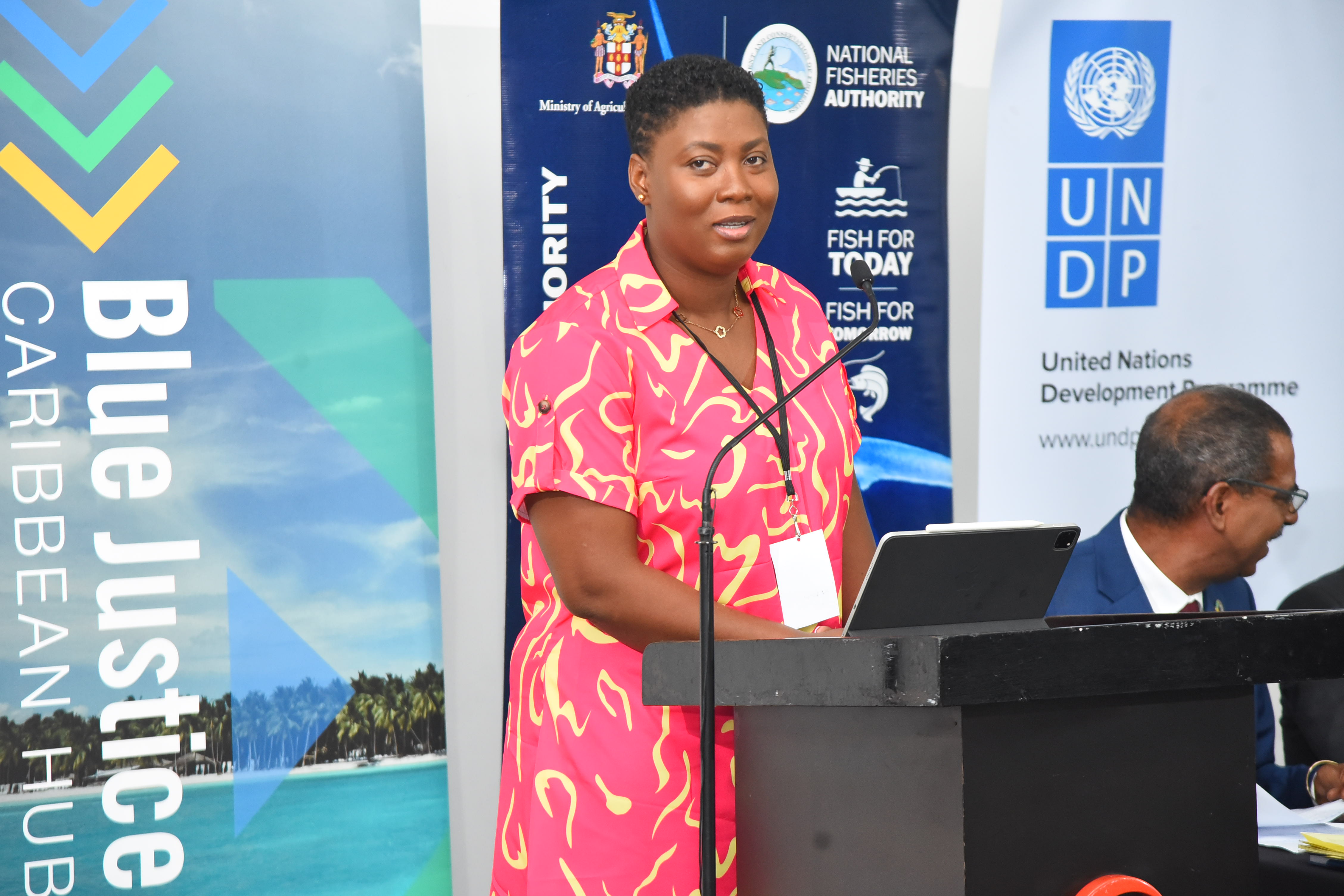 UNDP Officer In Charge/Assistant Resident Representative Ava Whyte addresses launch