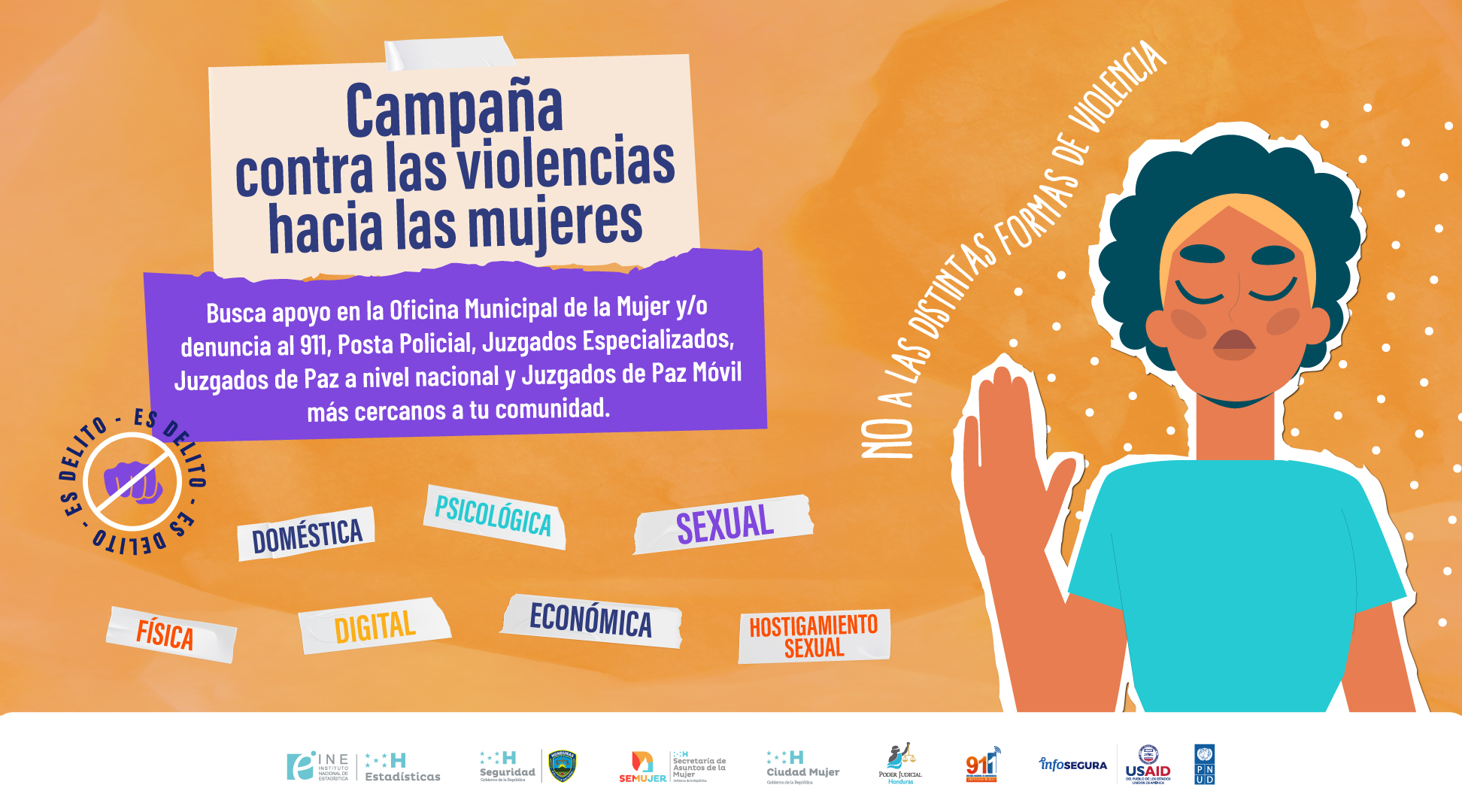 Pieza publicitaria desarrollada para campaña contra violencia contra las mujeres