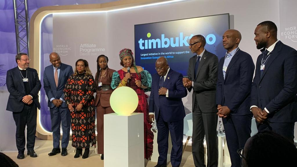 UNDP and African leaders launching the “timbuktoo” initiative at the 24th Annual Meeting of the World Economic Forum in Davos, Switzerland