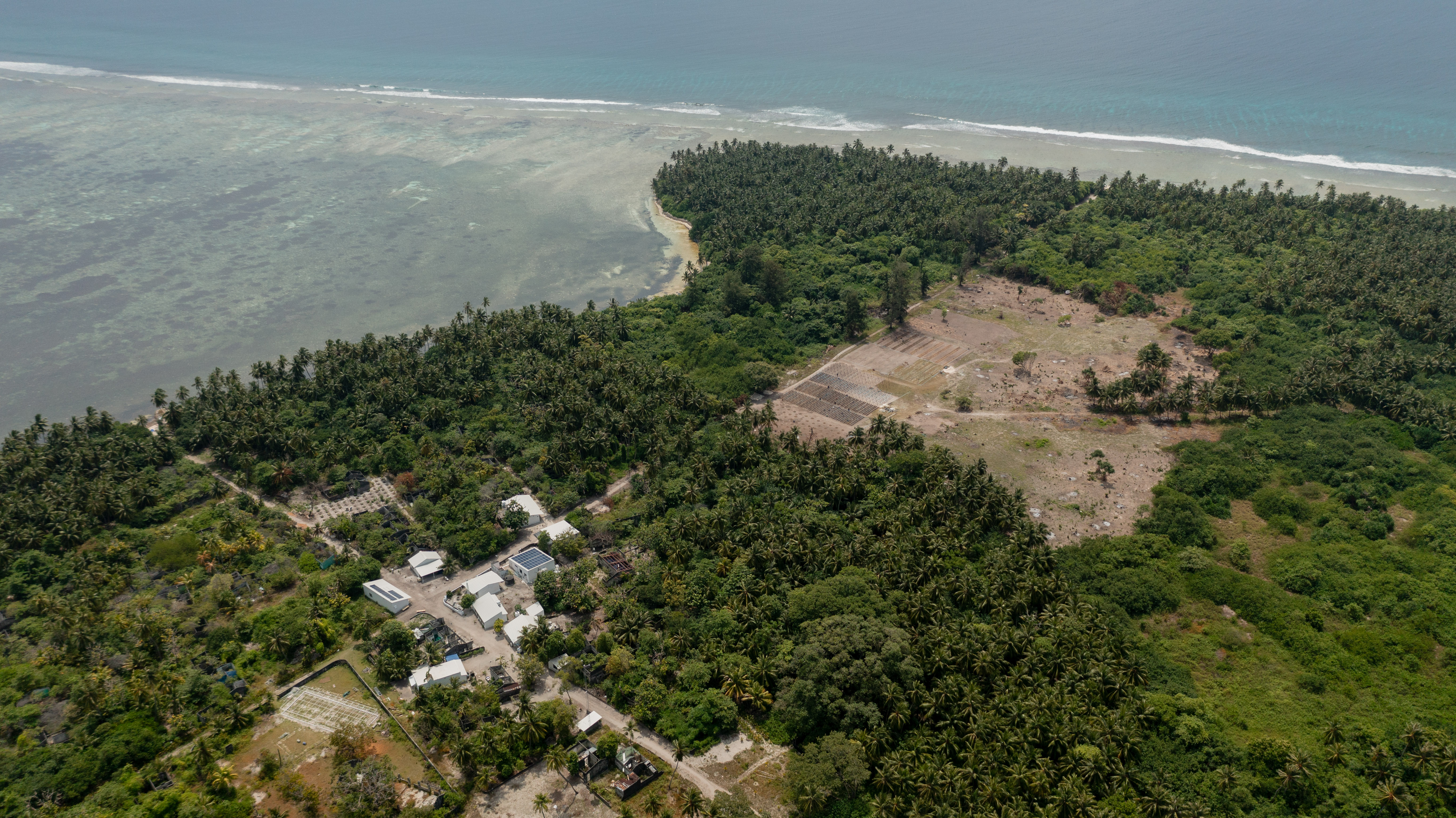 aerial image of a Maldivian agricultural island