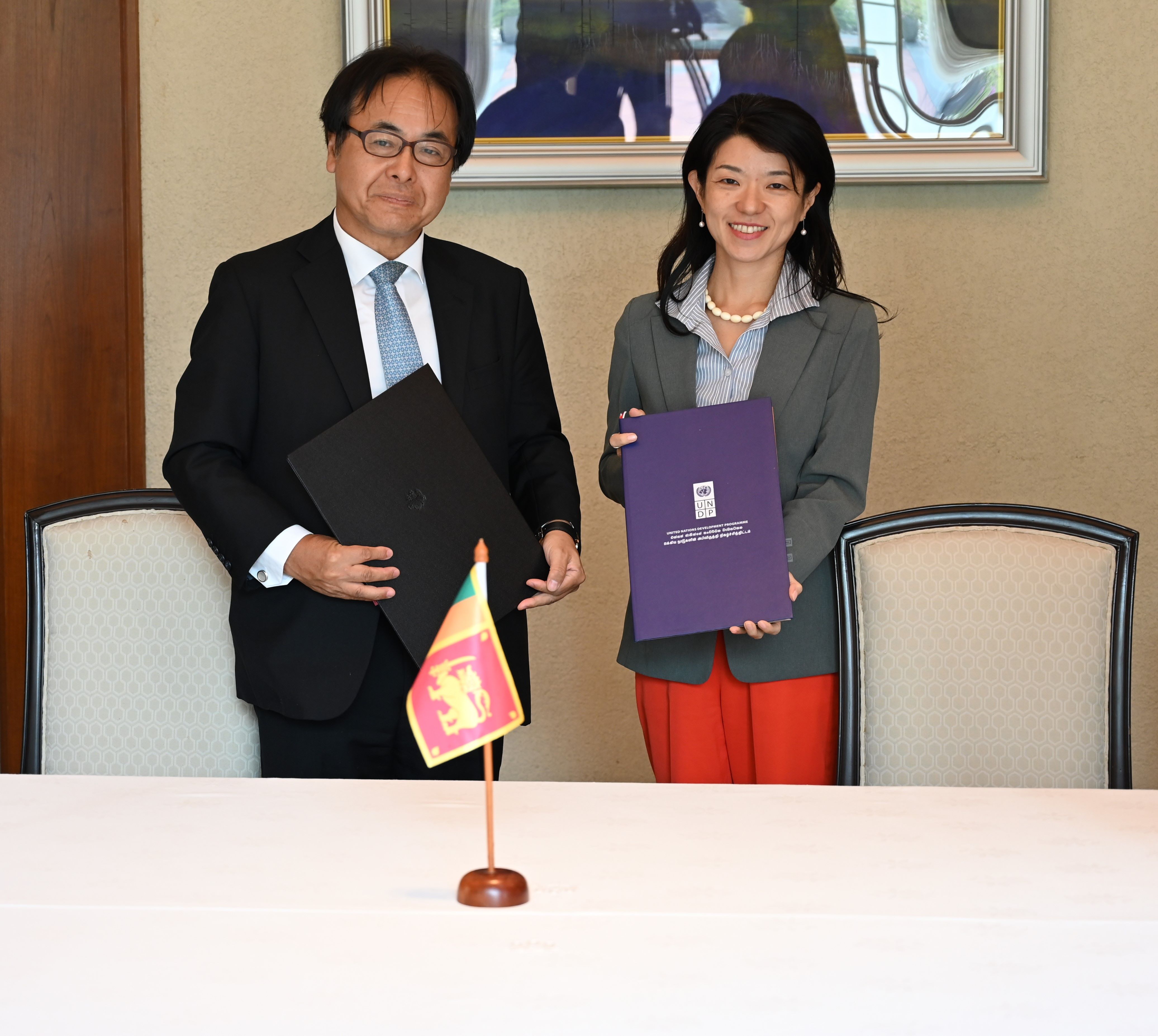 H E Mr Mizukoshi Hideaki, Ambassador of Japan to SL & Ms Azusa Kubota, RR, UNDP SL