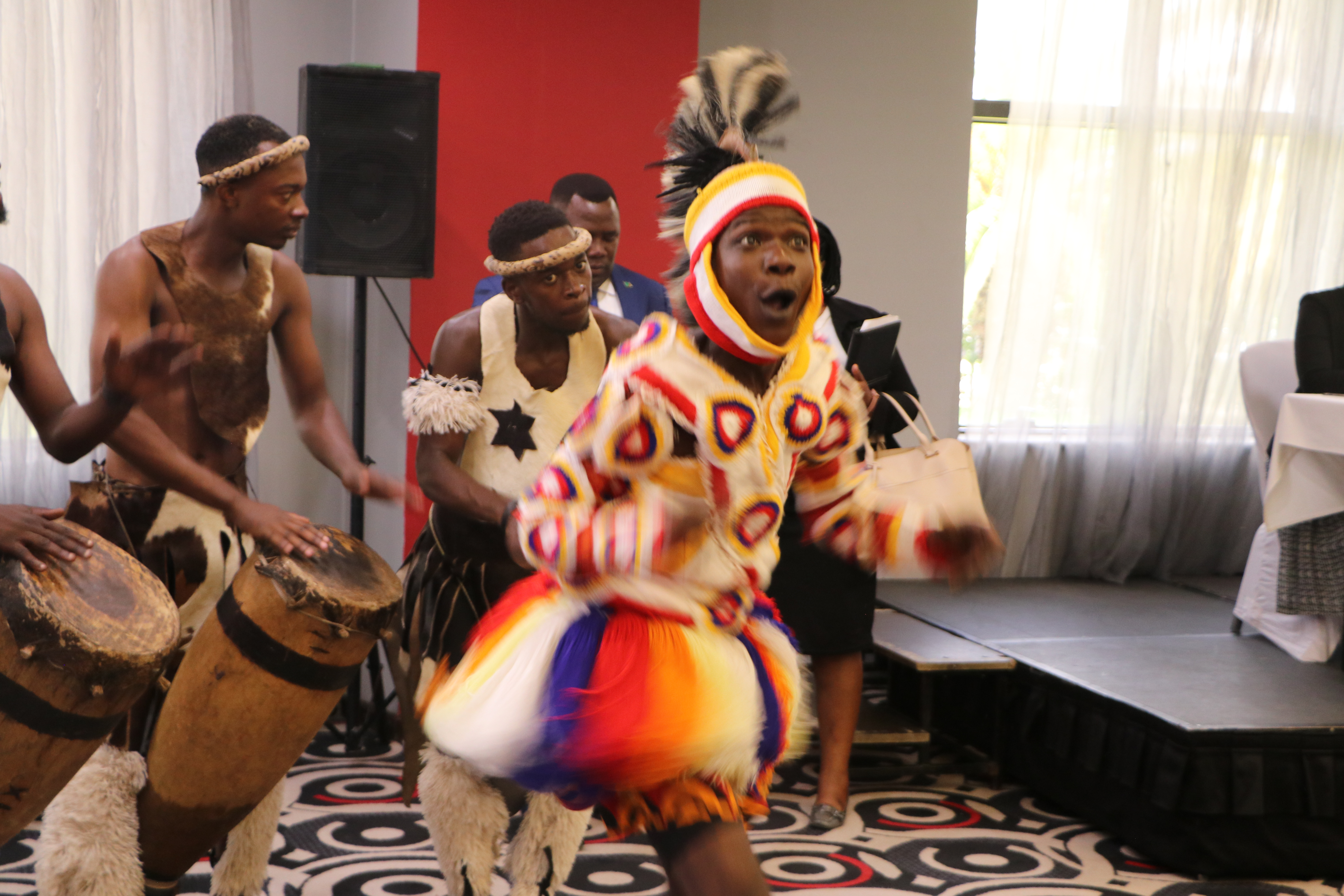 Cultural dancers at the launch of ZAPD Strategic Plan
