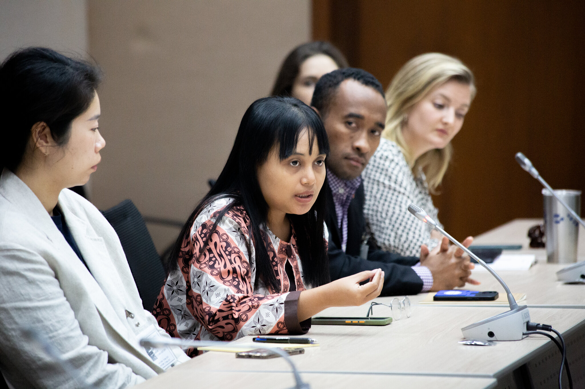  YECAP Fellow sharing her voice during the 79th session of the Commission side event on Acceleration of Climate Action: Engagement and Empowerment of Youth for the Future