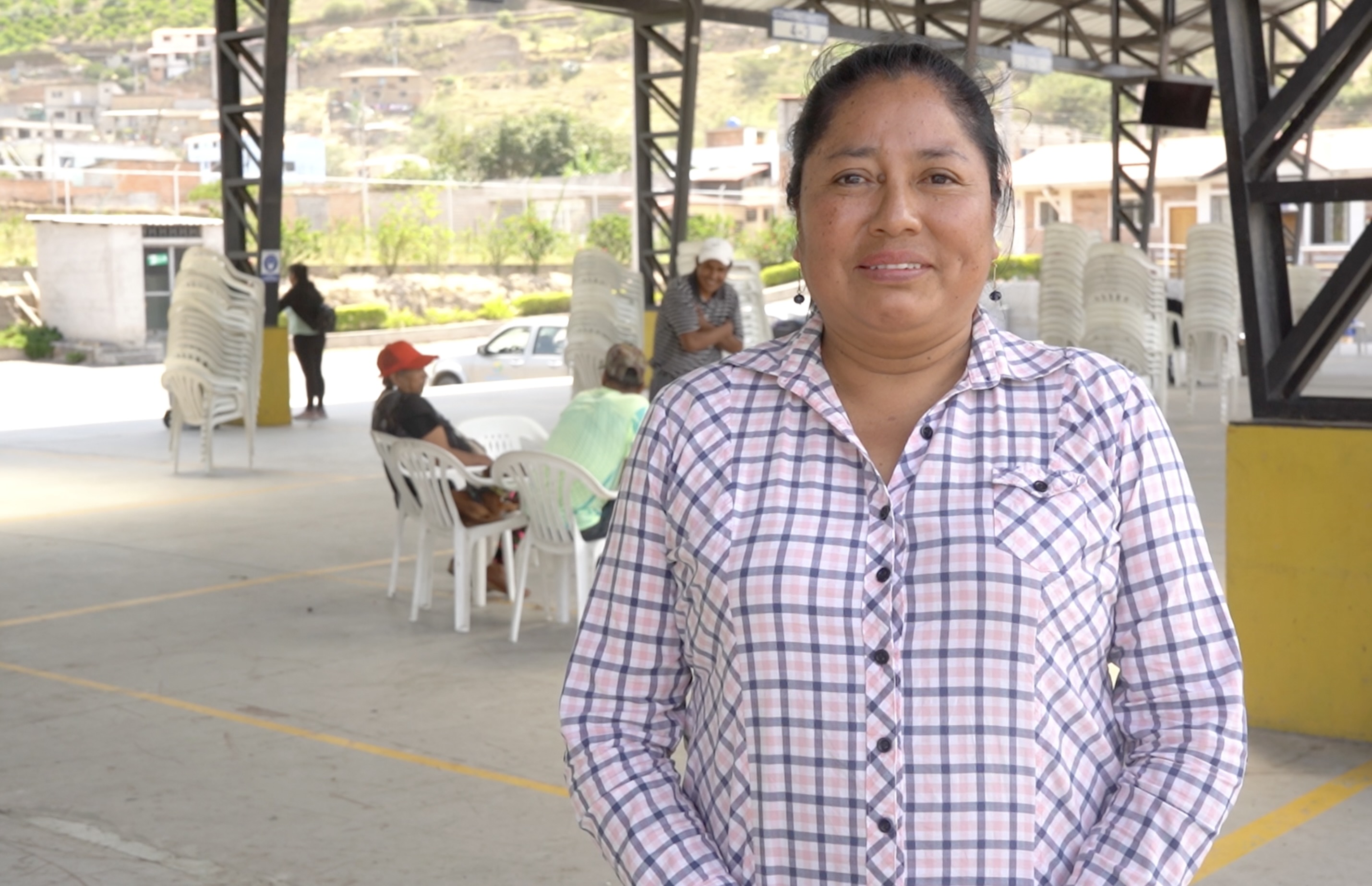 Hilda Andrango lideresa comunidad El Cebadal