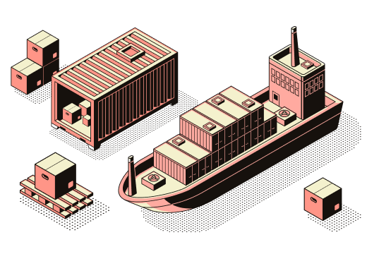 illustration of a cargo ship