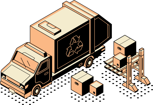 Illustration of a recycling truck