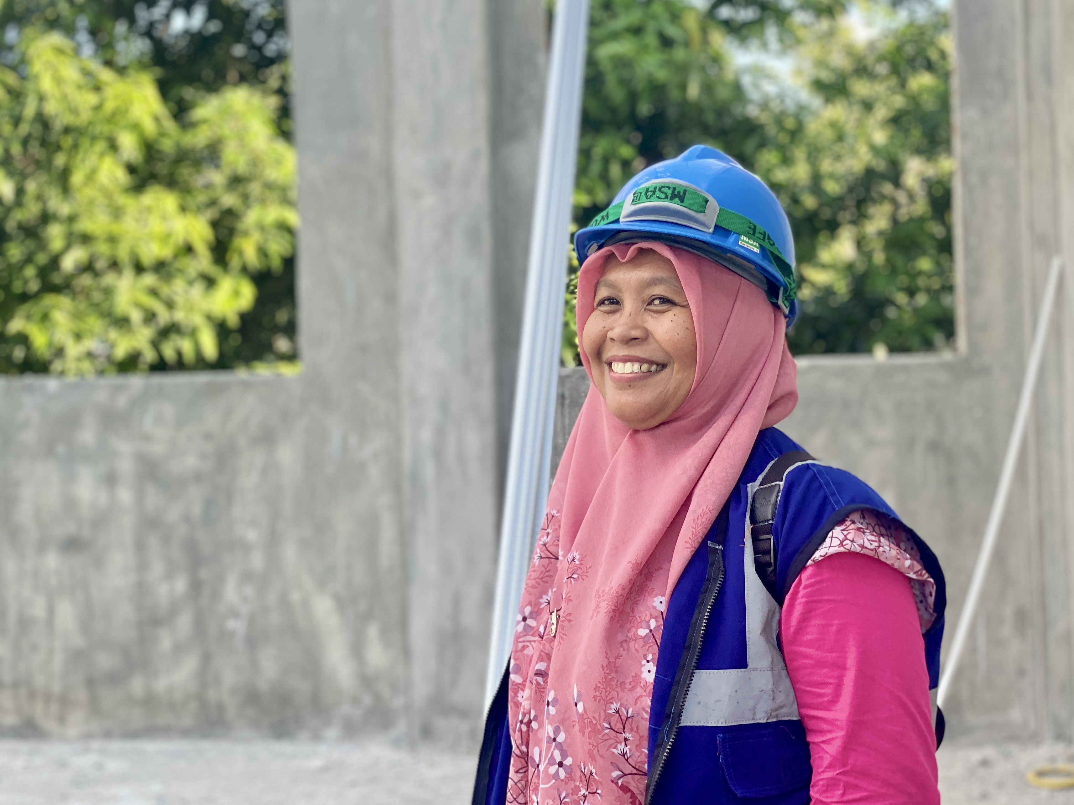 Nurhayati, a site manager responsible for the construction of four schools in Parigi Moutong