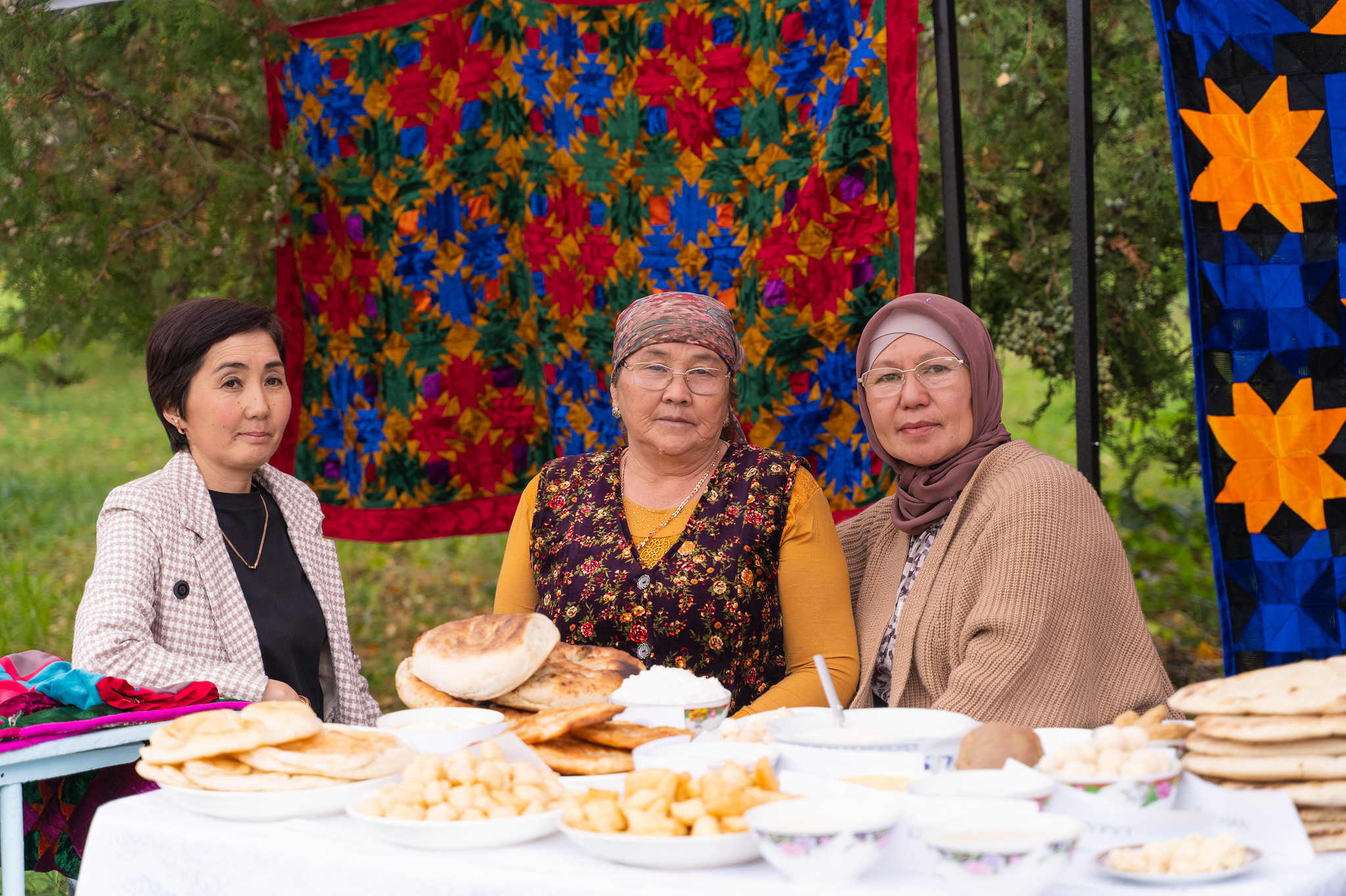 Toktogul Women Handcrafters showcasing their handmade food products at the EcoJaratman Festival.