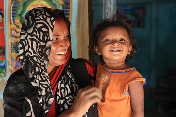 a lady with her child