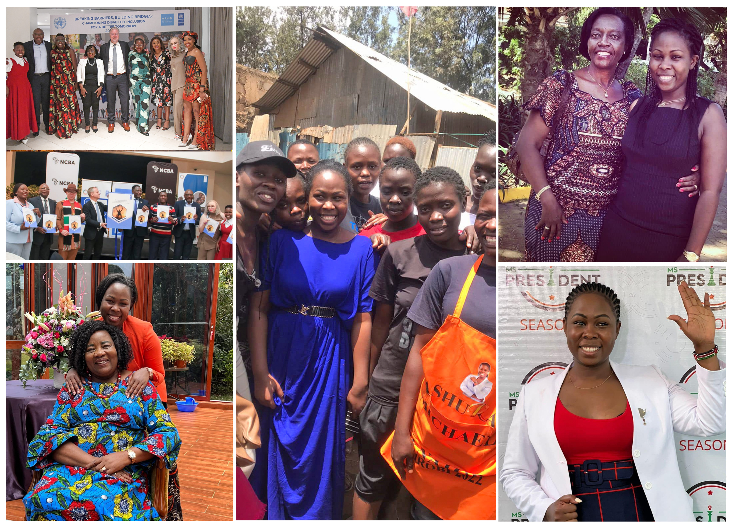 Collage of diverse people at events, smiling, in colorful attire, showcasing community engagement.