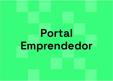 Green background with a pattern of lighter squares and the text "Portal Emprendedor" in bold black.
