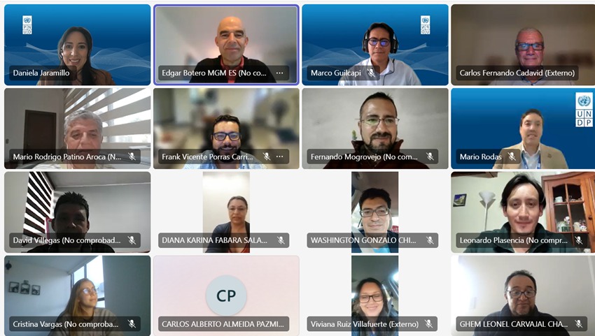 Grid of video call participants, featuring diverse individuals in professional settings.