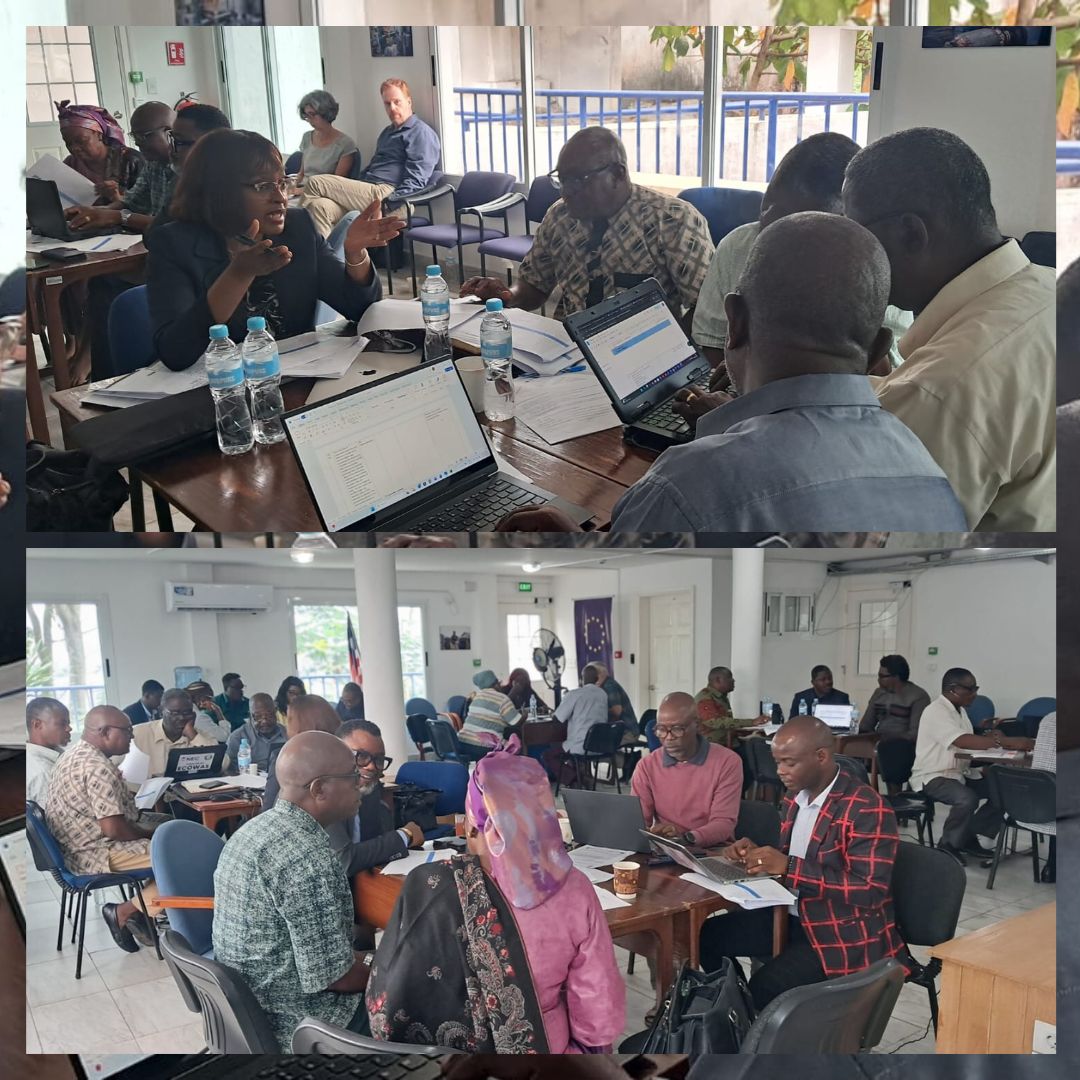 Two-photo collage showing a diverse group in a computer training workshop with laptops.