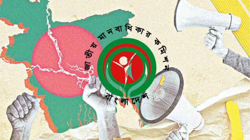 Colorful world-map collage with raised hands, megaphones, and a central red-green emblem.