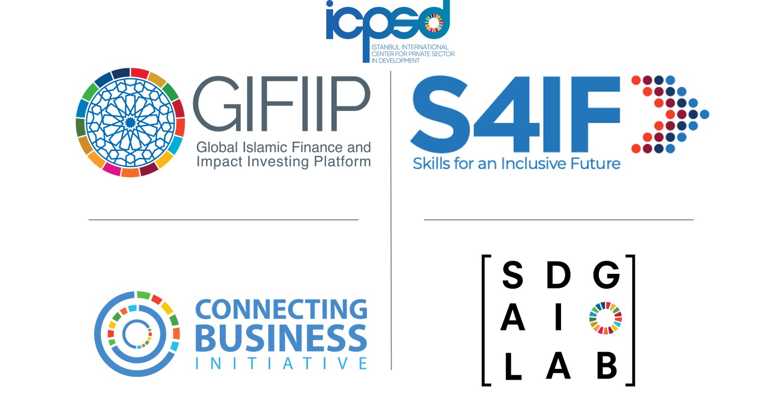 Banner with four logos: circular mosaic, S4IF, Connecting Business Initiative, and SDG Lab.