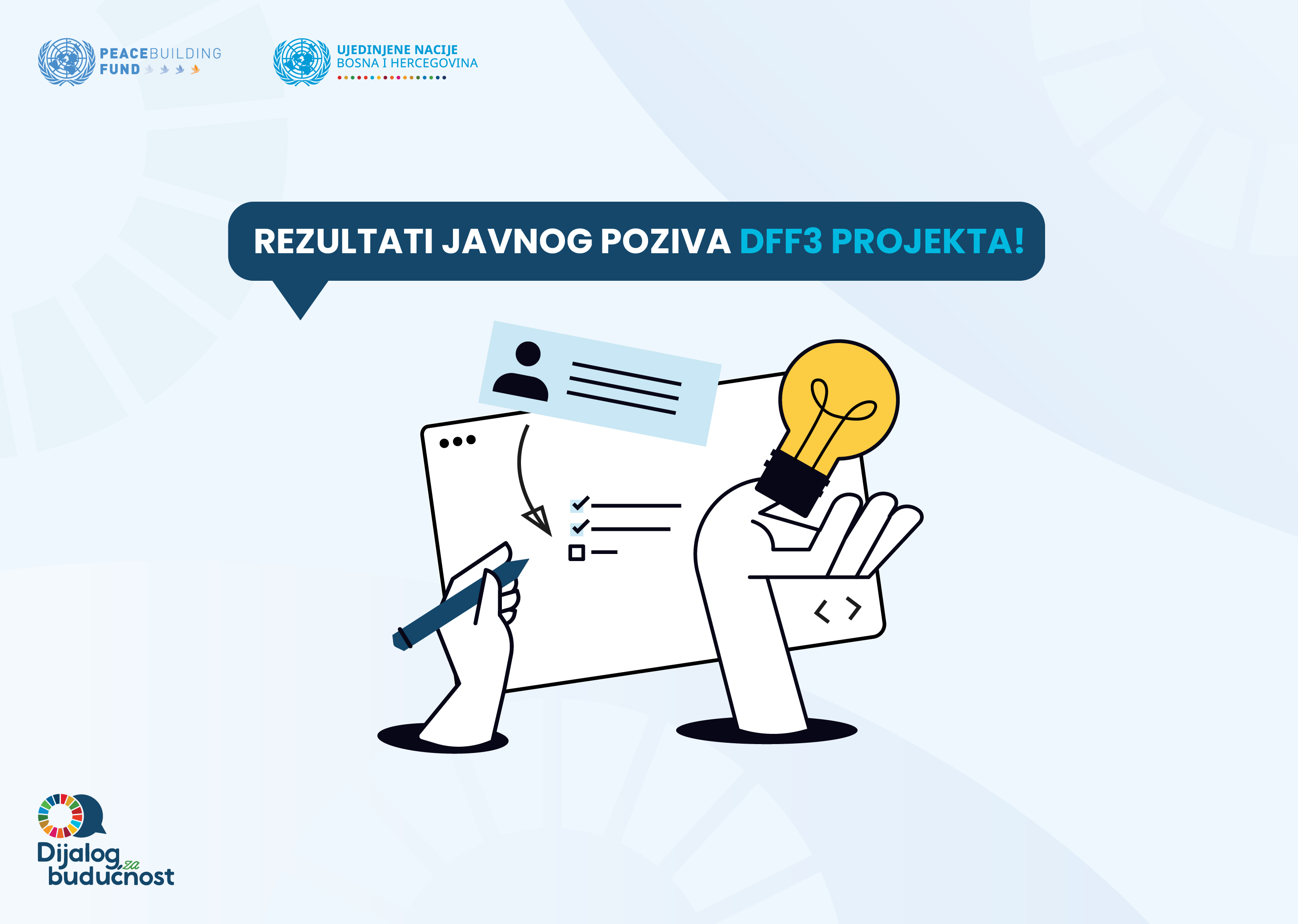Graphic banner showing two cartoon hands holding a document and a lit lightbulb.