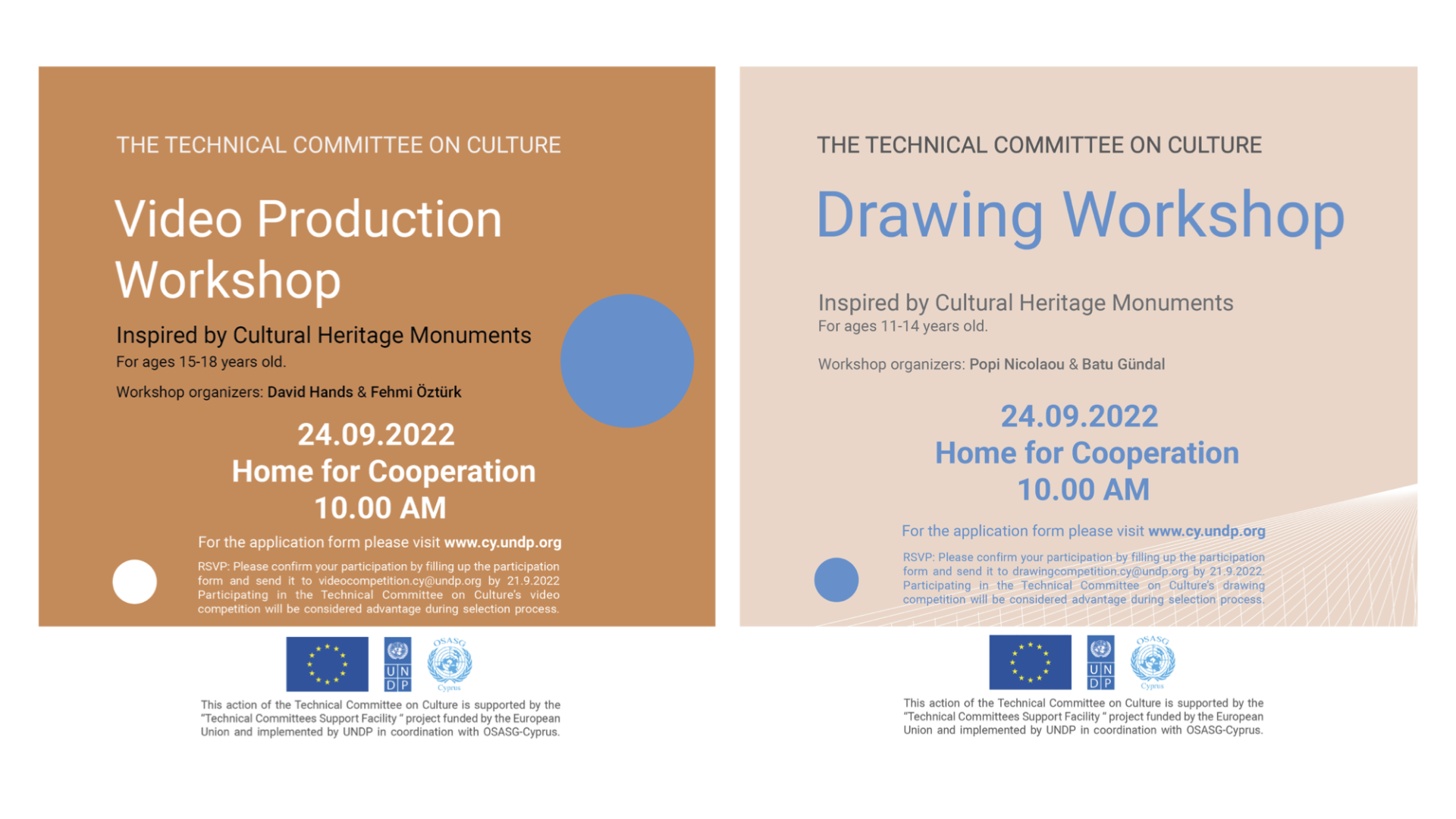 APPLY TODAY: Drawing workshop and video production workshop, funded by the  European Union and organized by UNDP with the Technical Committee on  Culture | United Nations Development Programme