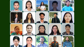 Grid of 20 individual headshots, featuring various people in diverse settings and expressions.