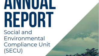 Annual Report 2023 cover featuring SECU logos and a landscape of hills and trees.