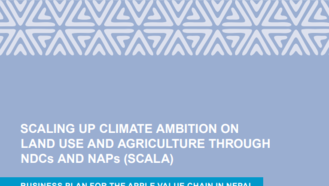 FAO report cover: SCALA climate ambition for land use and agriculture; Nepal apple value chain.