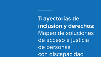 Blue report cover with UNDP and UN logos; Spanish title on inclusion and disability rights.