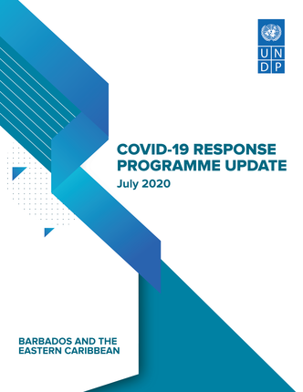 COVID-19 Response Program Update cover; Barbados and the Eastern Caribbean; UNDP logo.
