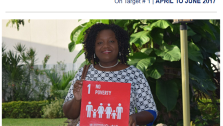 woman posing with SDG 1 - no poverty