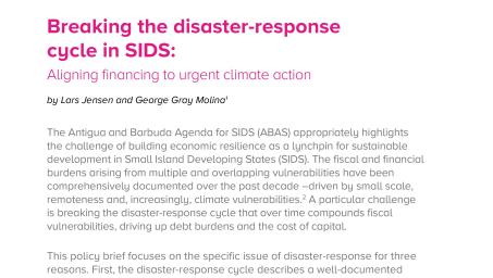 DFS - Breaking the disaster-response cycle in SIDS